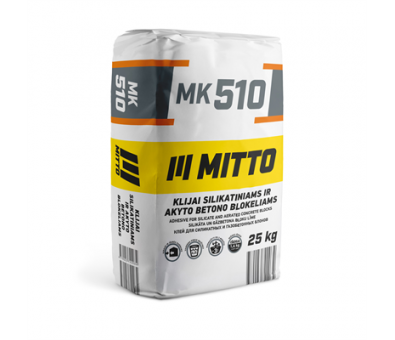 Klijai silikatiniams ir akyto betono blokeliams MITTO MK510 25kg, C510